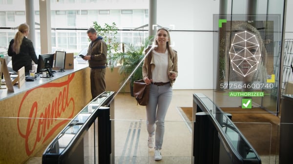 AI on Boon Edam Optical Turnstiles Allow for Touchless Entry While Detecting Tailgating