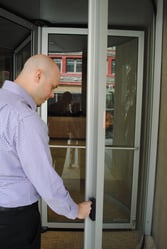 Boon Edam Revolving Door with Access Control for Afterhours Access