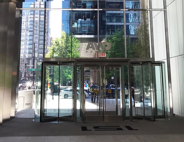 Crystal TQ Revolving Door with Vestibule on 151 N Franklin