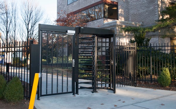 Full Height Turnstile at Building Perimeter