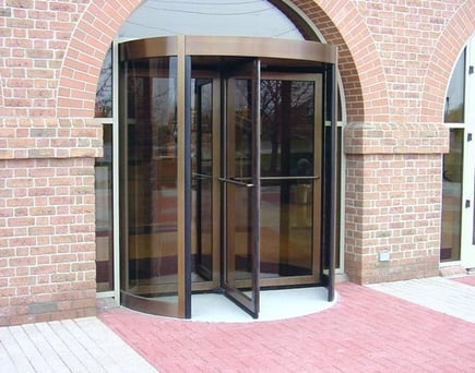 Use Different Flooring Materials for the Circular Area Occupied by a Revolving Door for Ease of Use