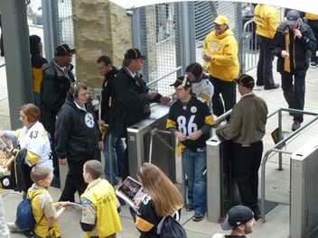 Tripod turnstiles are typically used at stadiums and sports events