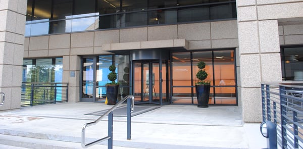 Tourlock security revolving door on building perimeter