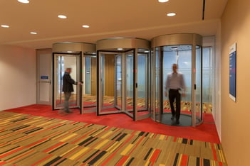 Security revolving doors and portals prevent tailgating and piggybacking