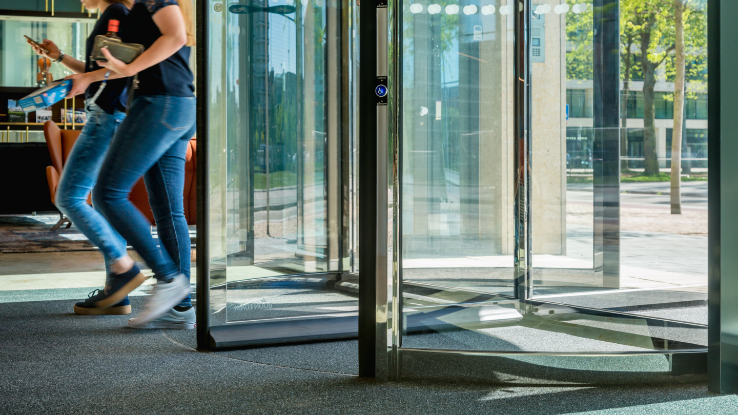 Revolving Door Reception Entrance Close Up